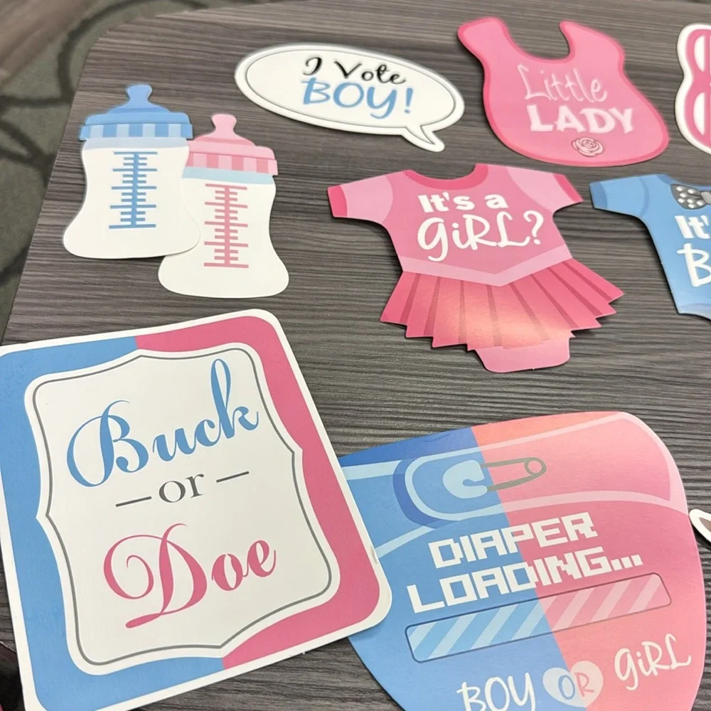 It’s a Boy It’s a Girl gender reveal photo prop bundle all new pink blue